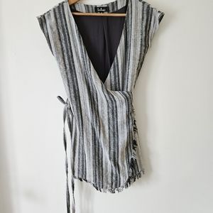 Lulu's striped wrap mini dress